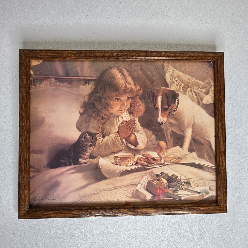 Charles Burton Barber Framed Art Print Victorian Style Jack Russell Kitten Child
